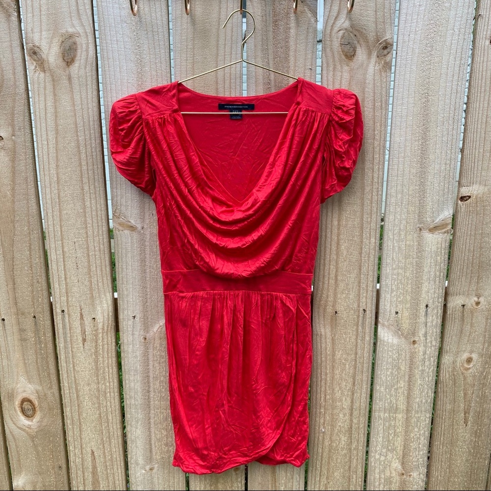 French Connection Draped Orange Dress